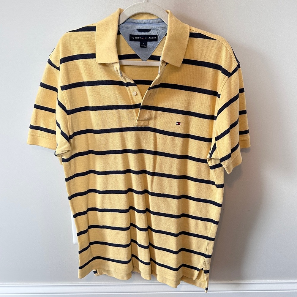 Tommy Hilfiger yellow striped polo